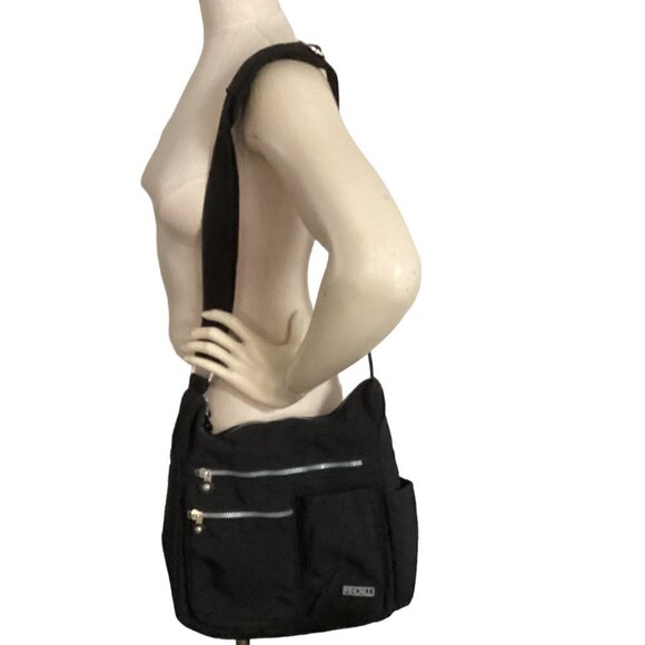 MHCNLL Anti-theft RFID Water-Resistant Nylon Crossbody Travel Bag Black 153F - Picture 2 of 9